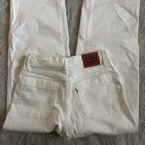Levi's White high waisted wide leg Denim Jeans